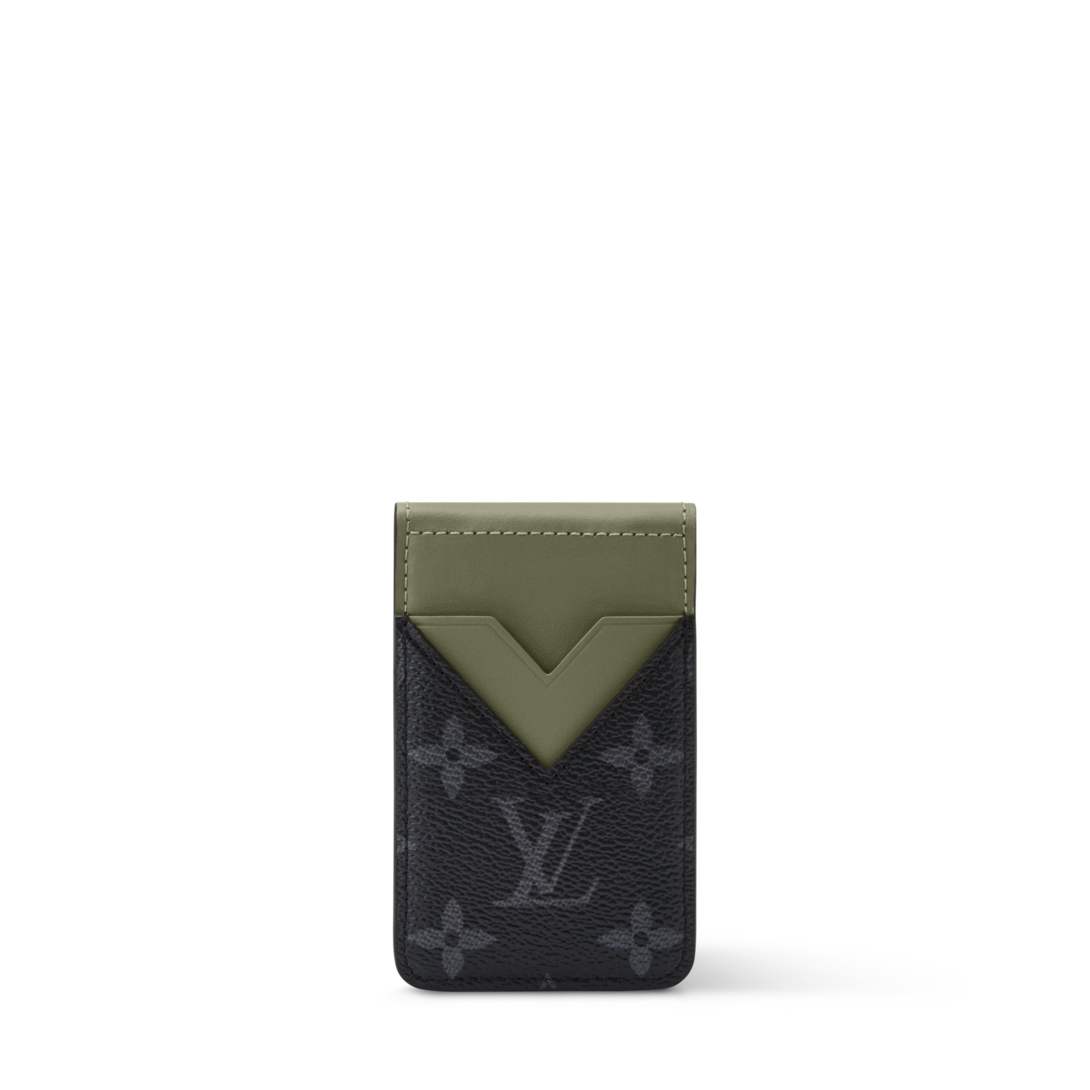 LOUIS VUITTON ダークモスグリーン　ケース Compact Magnet Monogram Eclipse Canvas - Bags and Small Leather